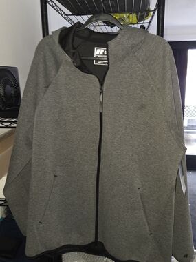 Men's Russell Athletic Gray Hooded Jacket XL